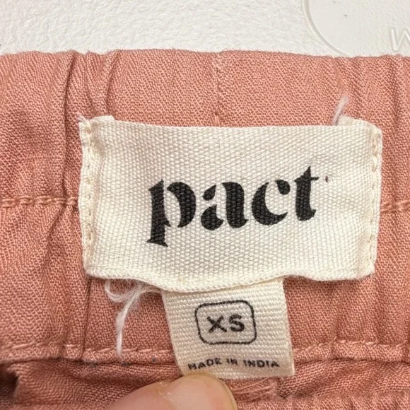Pact Organic Cotton Coastal Lounge Pants Dusty Rose Pink XS Drawstring Straight - Picture 3 of 5